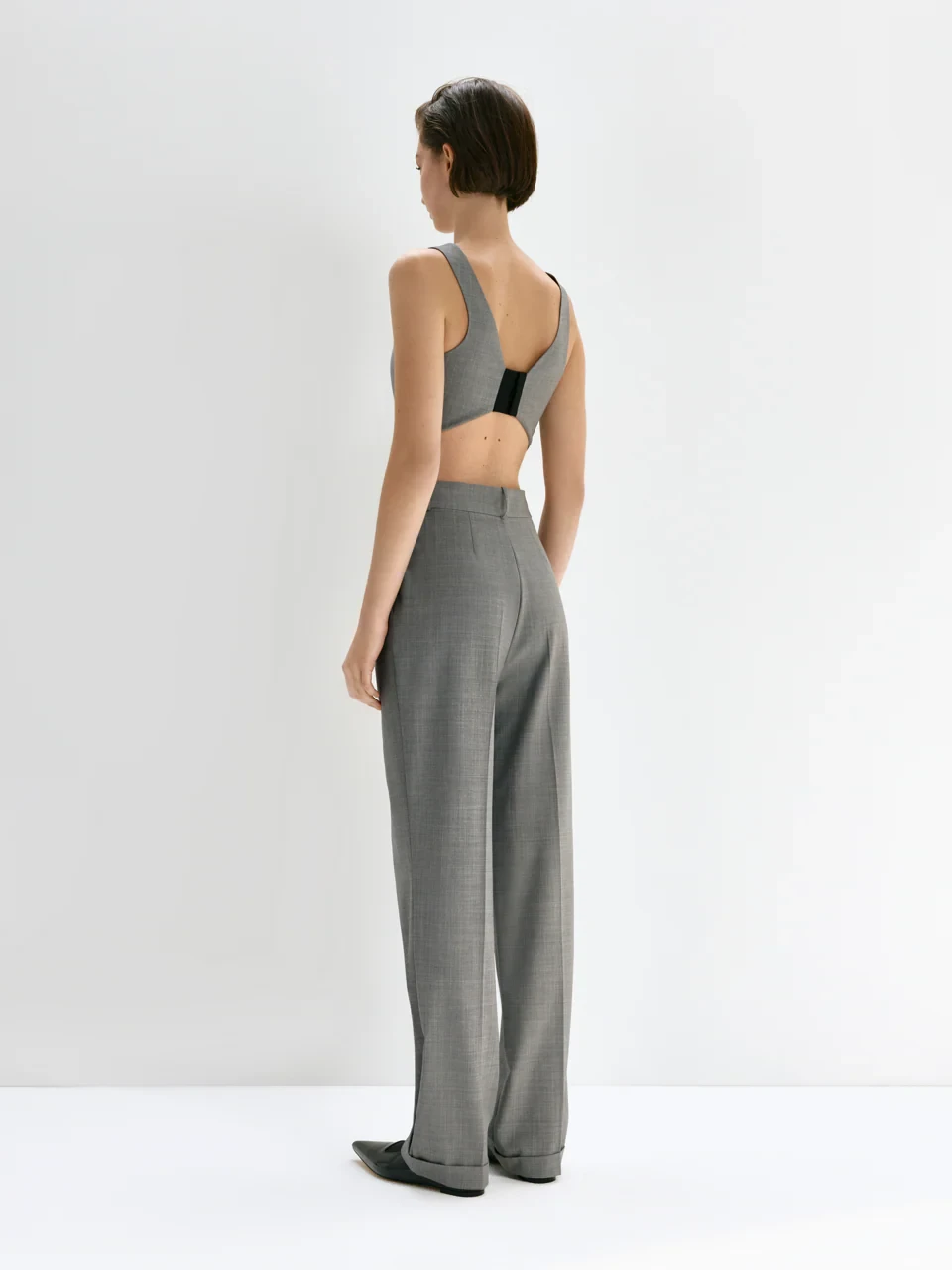 CORSET TOP IN GREY MELANGE