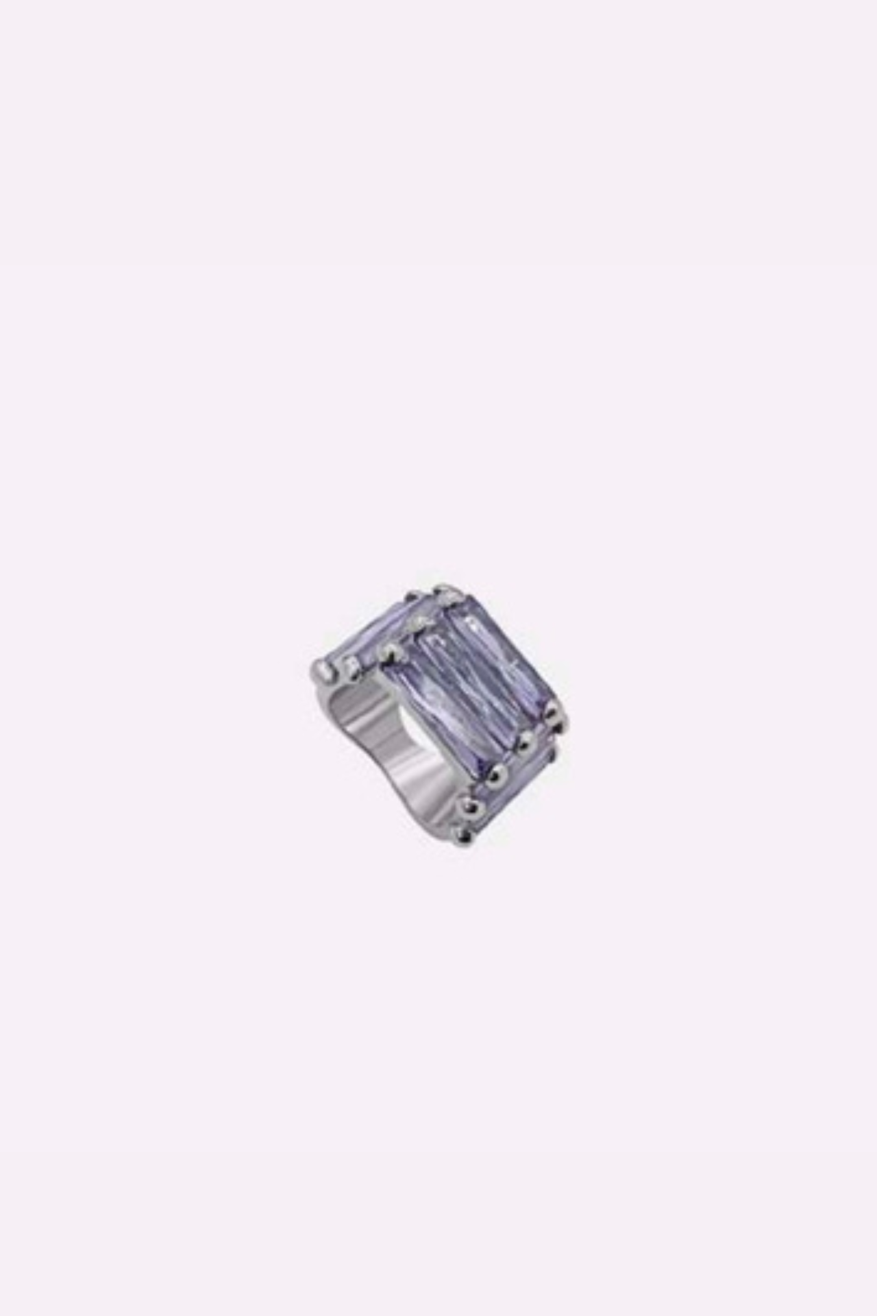 CRYSTALLISED ARMOUR RING - PURPLE - IN SILVER