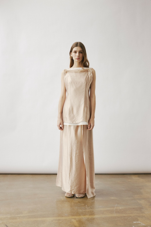 TRITI LAYERED TANK IN PEACH