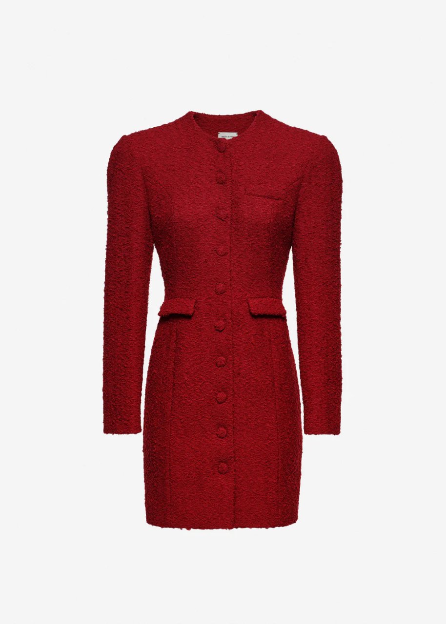 BOUCLE DRESS IN RED