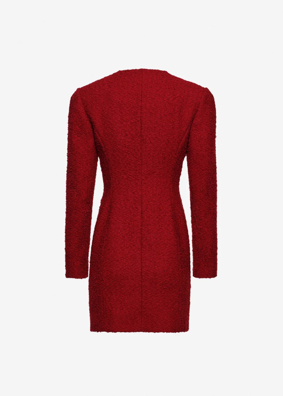 BOUCLE DRESS IN RED