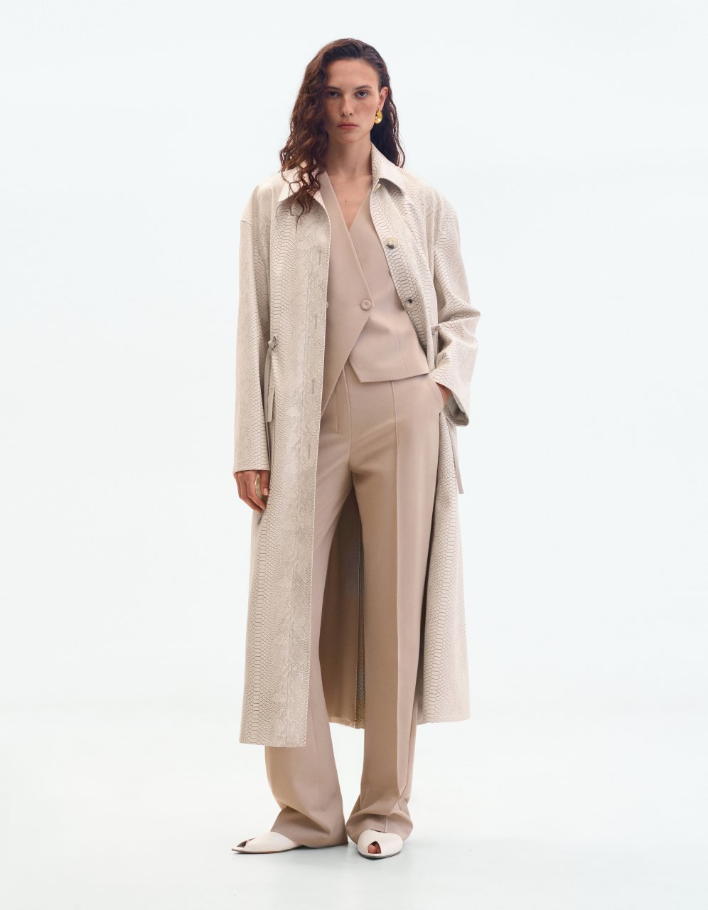 TAUPE ASYMMETRIC-HEM VEST