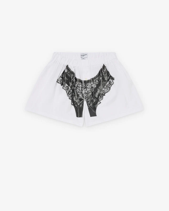 WOMEN TROMPE L'OEIL BOXER SHORTS WOVEN