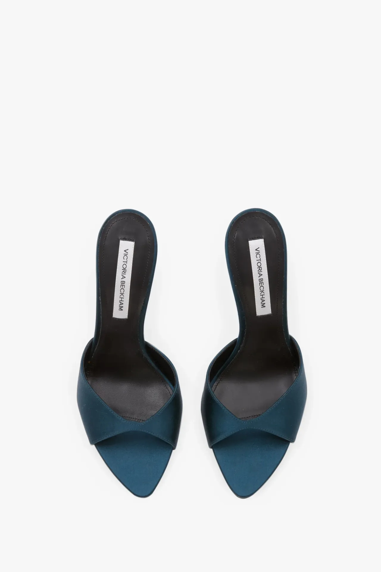 HARLOW OPEN TOE MULE IN TEAL BLUE