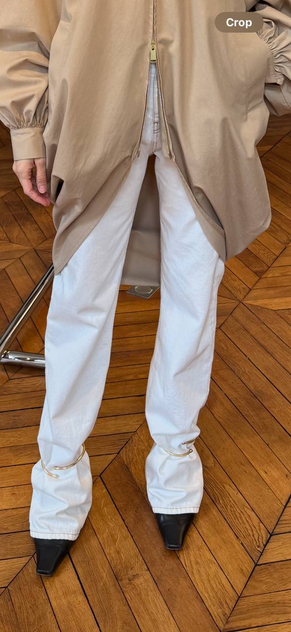 MARION - CUFF ADORNED STRAIGHT LEG FITTED DENIM