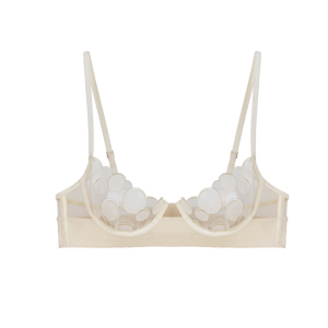 EMBROIDERY UNDERWIRE BRA IN SAND WHITE