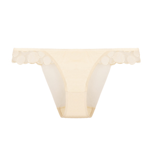 EMBROIDERY MID-RISE BRIEFS IN SAND WHITE