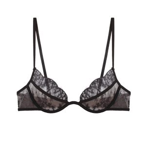 LEAVERS EYELASH LACE UNDERWIRE BRA IN BLACK