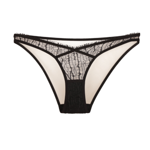 LACE-MESH MID-RISE BRIEFS IN BLACK
