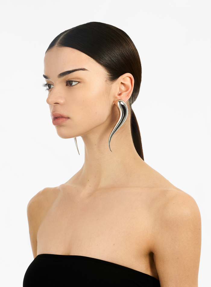 NAIL TWIST EARRINGS IN SILVER