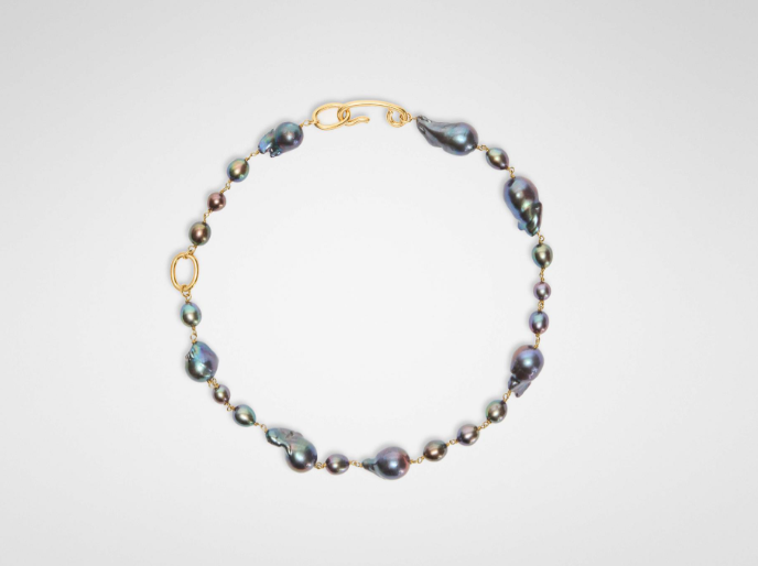 GRAINY NECKLACE 2 GOLD/BLACK