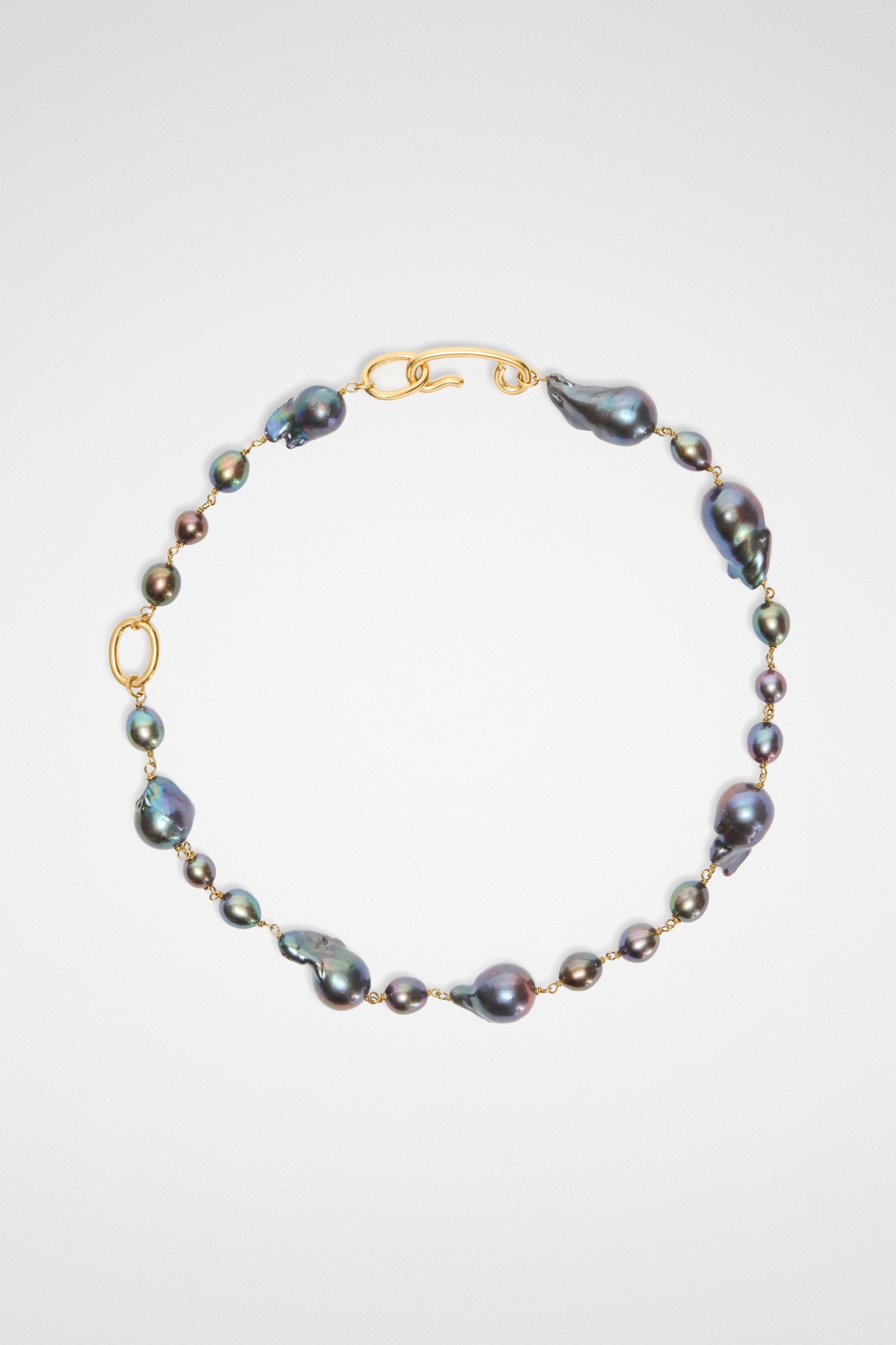 GRAINY NECKLACE 2 GOLD/BLACK