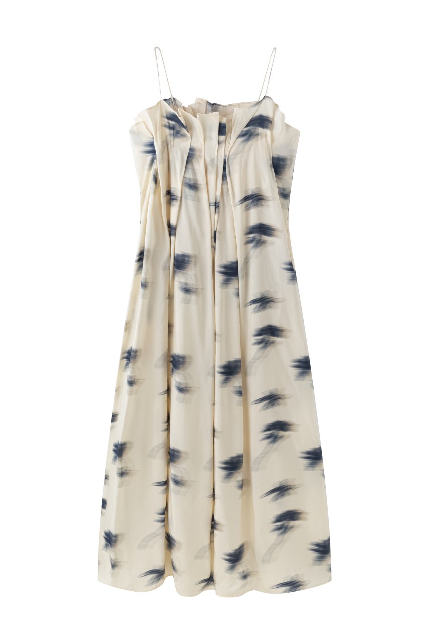 NILI GATHERED LONG DRESS IN MIXED