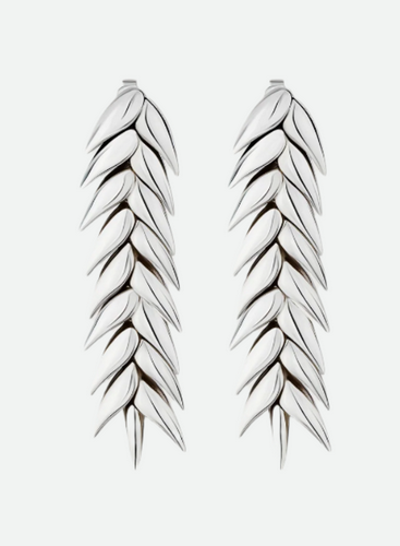 SPIKELET MEDIUM EARRINGS IN SILVER