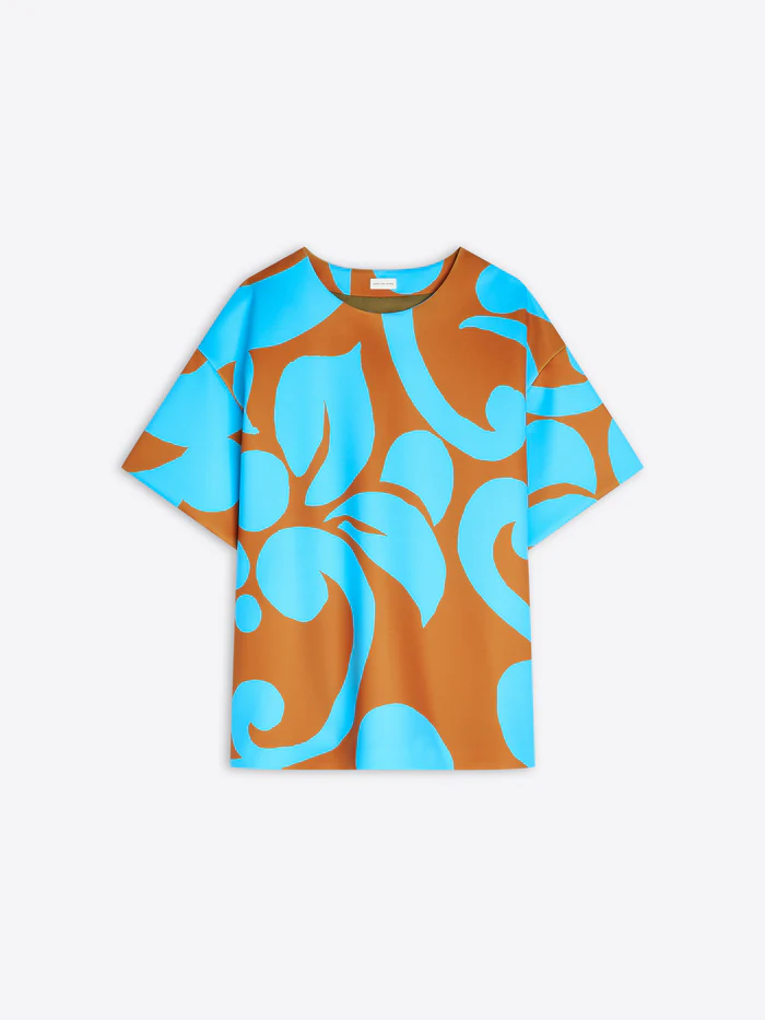 OVERSIZED MINI T-SHIRT DRESS IN TURQUOISE