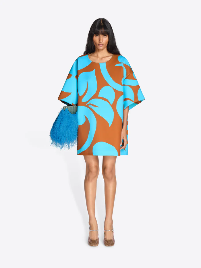 OVERSIZED MINI T-SHIRT DRESS IN TURQUOISE