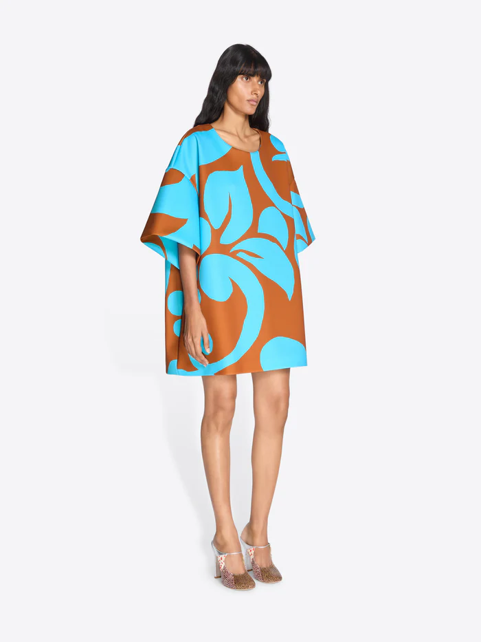 OVERSIZED MINI T-SHIRT DRESS IN TURQUOISE