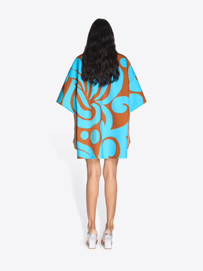OVERSIZED MINI T-SHIRT DRESS IN TURQUOISE