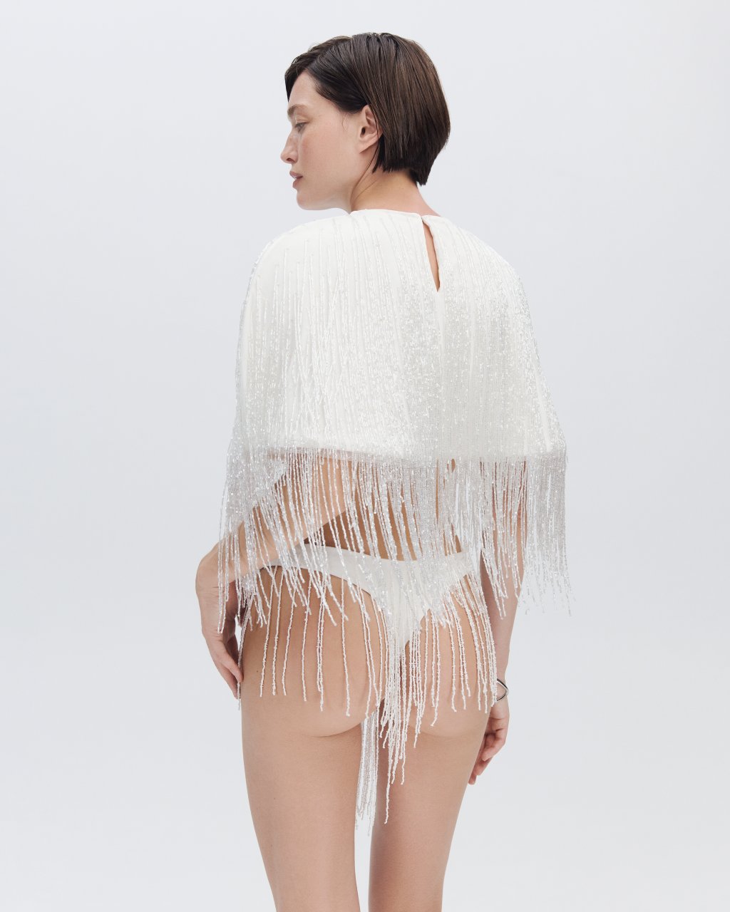CROPPED BEADED CAPE 