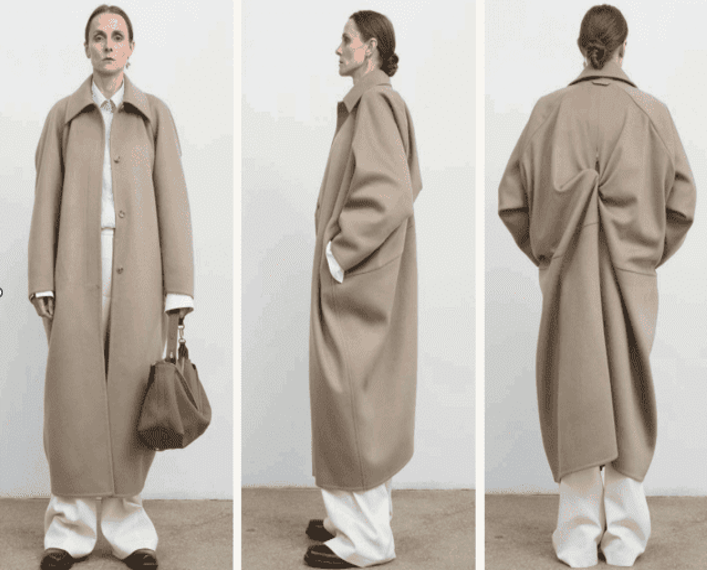 WOOL COAT WITH TWISTED BACK