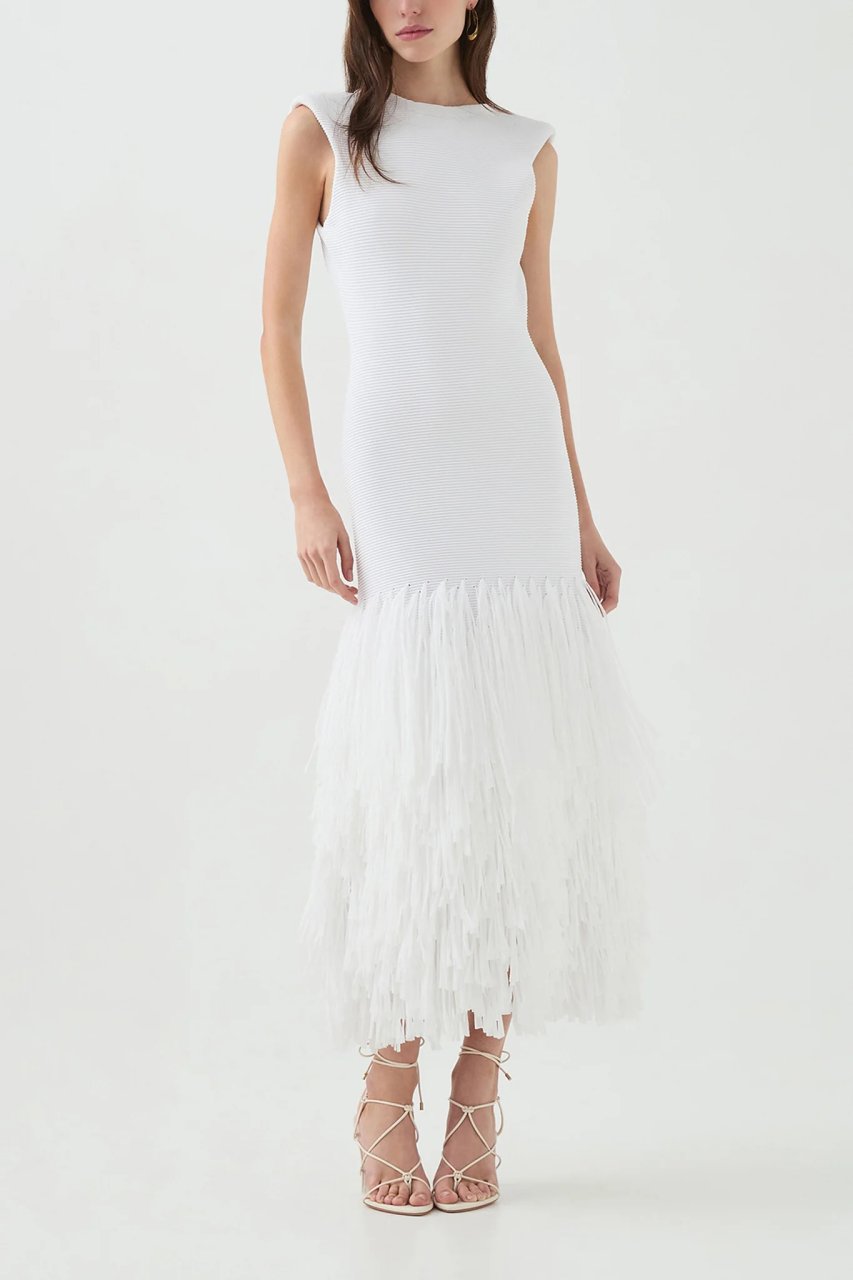 RUSHES RAFFIA MIDI DRESS