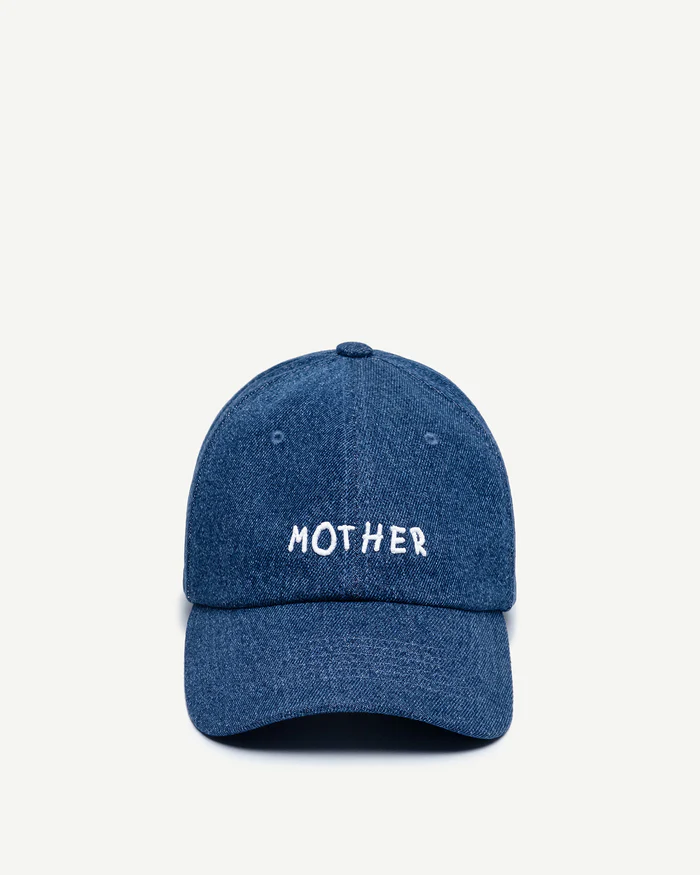 RUSLAN BAGINSKIY DENIM "MOTHER" BASEBALL CAP IN BLUE