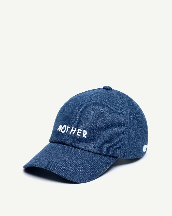 RUSLAN BAGINSKIY DENIM "MOTHER" BASEBALL CAP IN BLUE