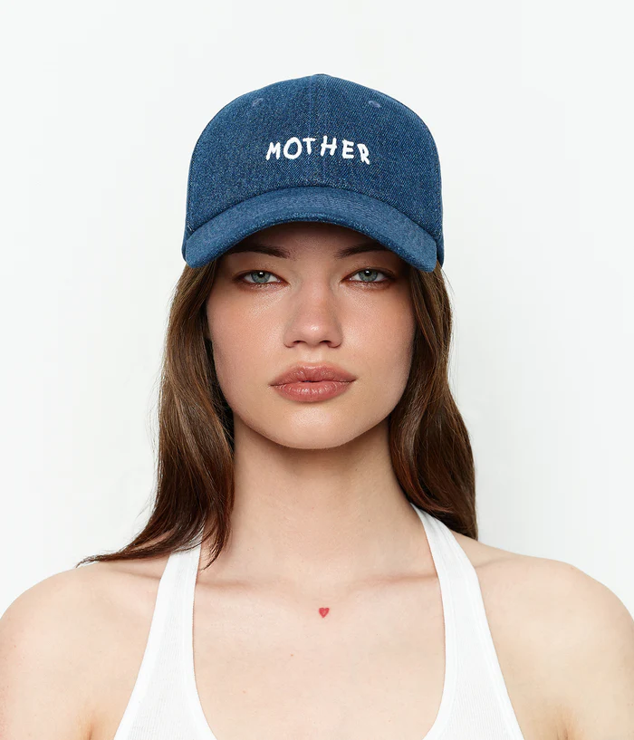 RUSLAN BAGINSKIY DENIM "MOTHER" BASEBALL CAP IN BLUE