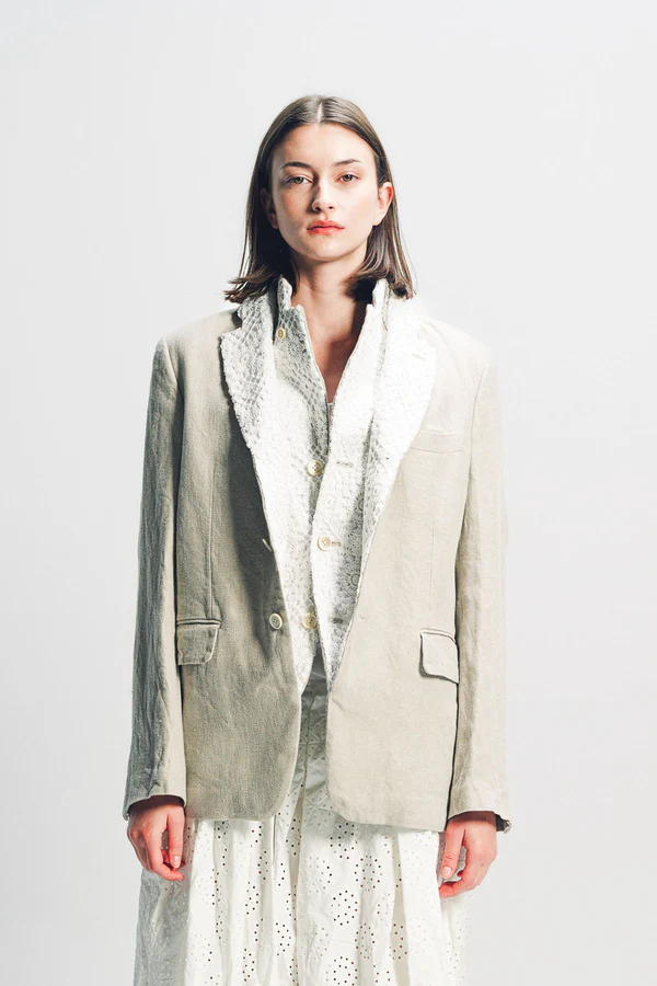 LACE BLAZER IN ECTRU