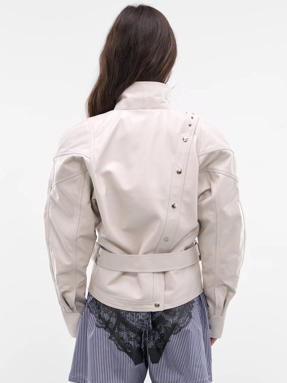 WOMEN BOMBSHELL JACKET LEATHER OFF WHITE
