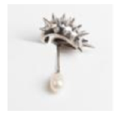 BLOWN DROP SPIKE EAR CUFF -FRESHWATER PEARL -SR.RH