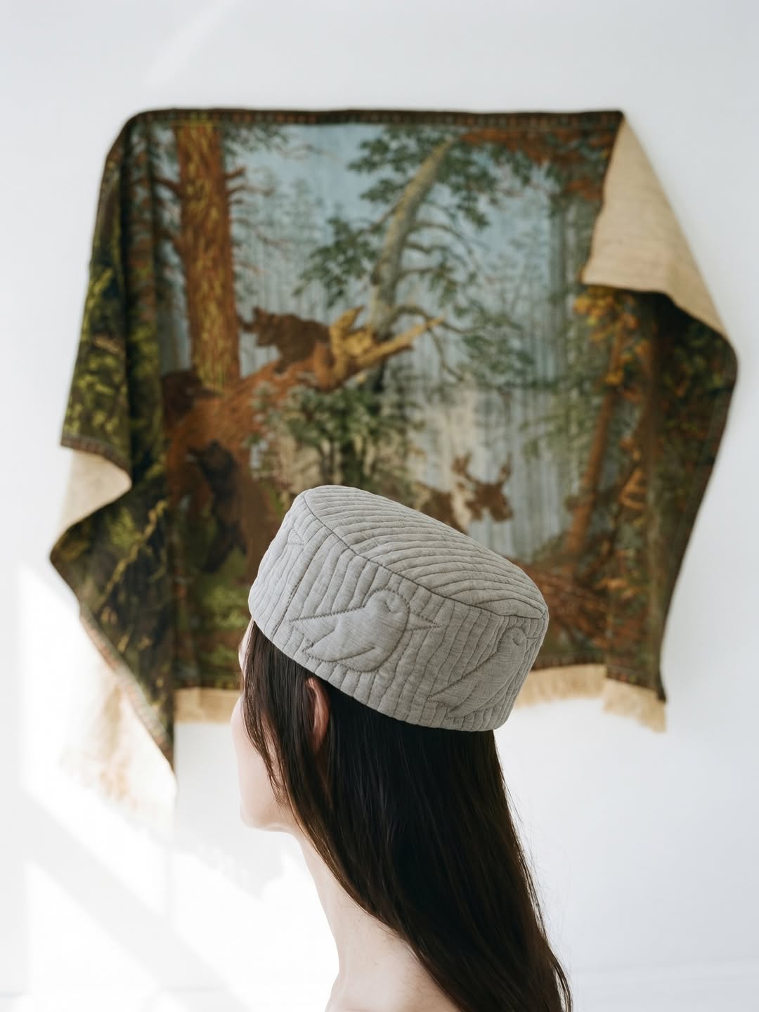 PILLBOX HAT (BLACK & GREY)