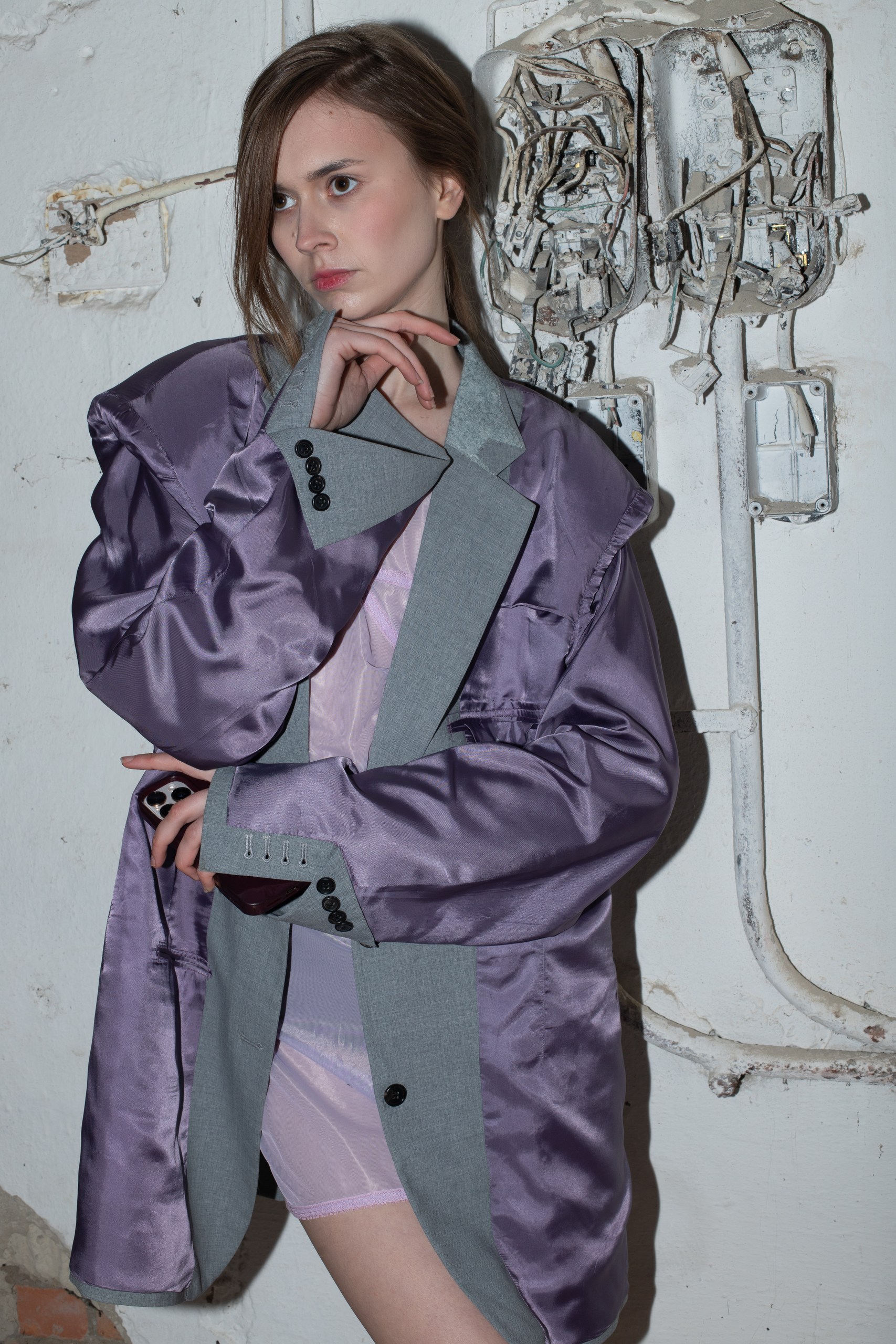 LAVENDER INSIDE-OUT BLAZER