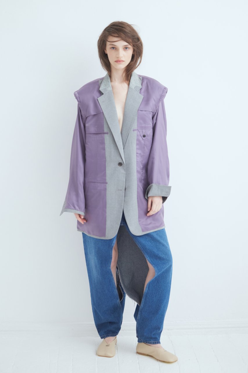 LAVENDER INSIDE-OUT BLAZER
