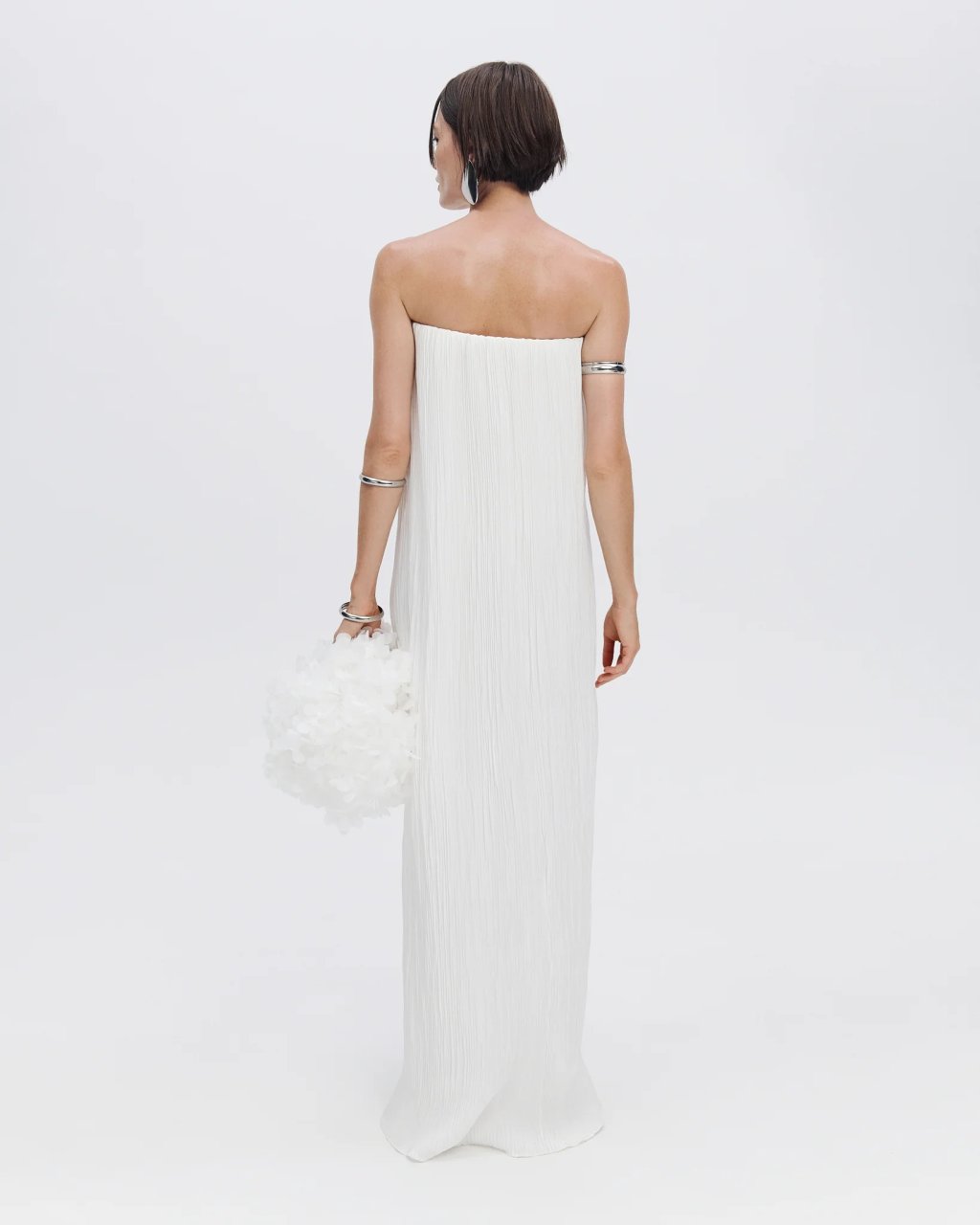 MICRO-PLEAT MAXI DRESS LILY WHITE