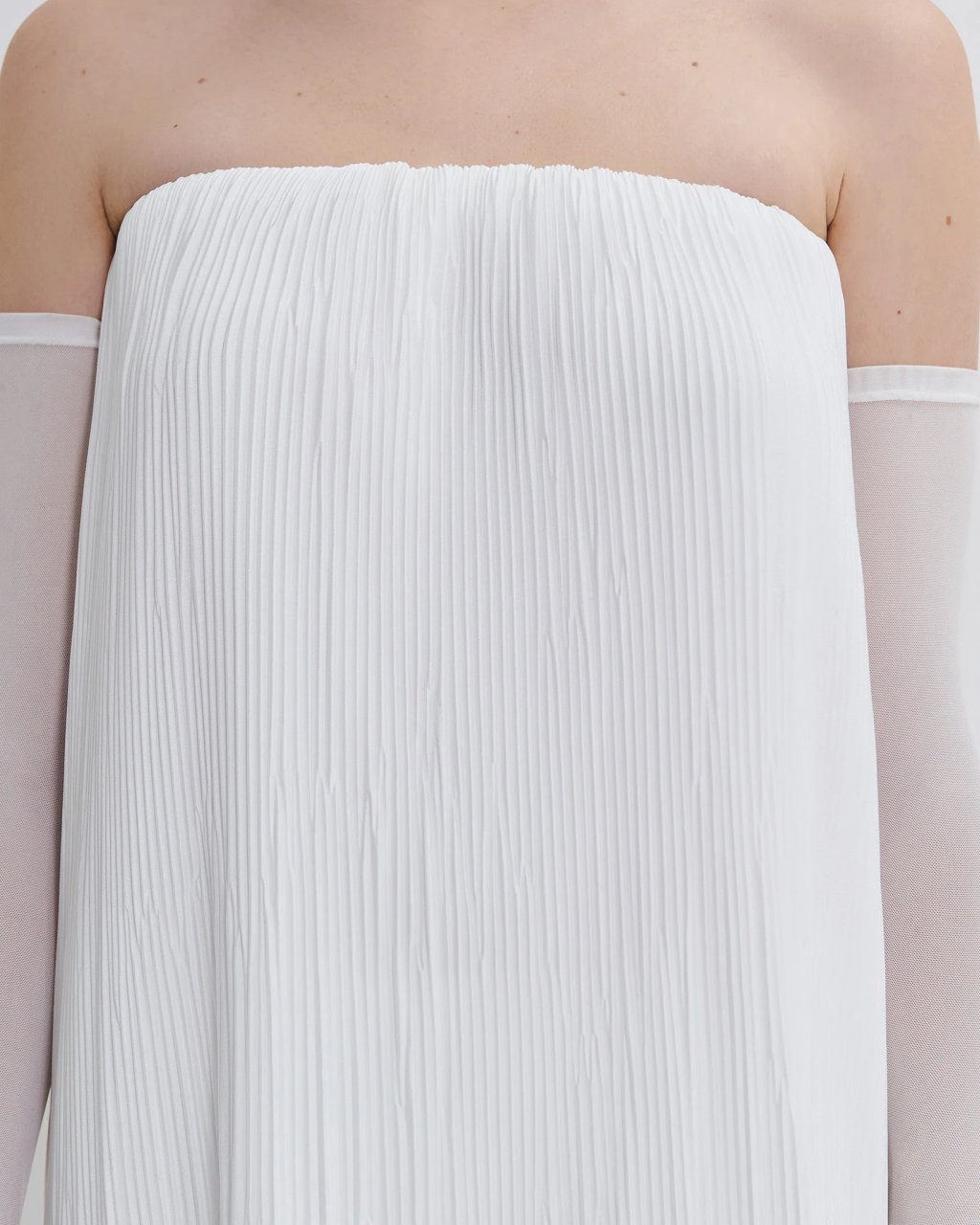 MICRO-PLEAT MAXI DRESS LILY WHITE