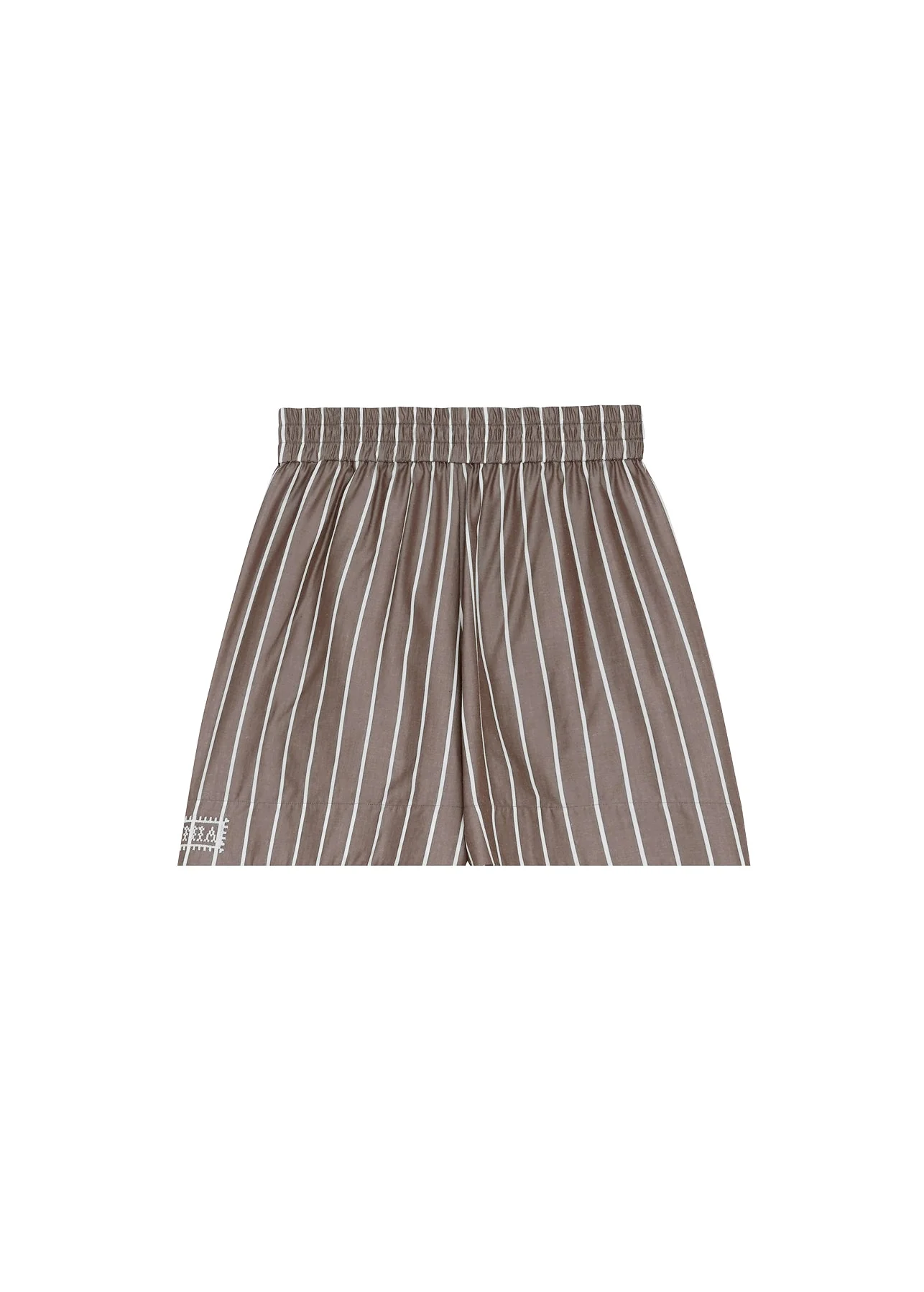 SKIRT-LIKE BROWN STRIPED SHORTS