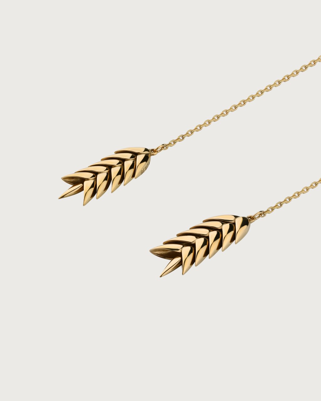 SPIKELET LONG PENDANT GOLD