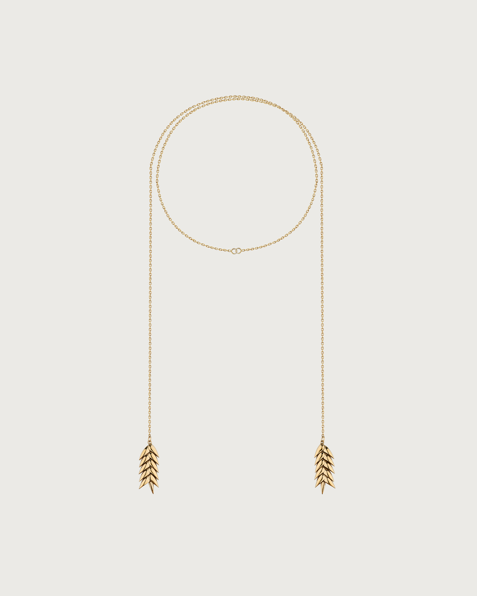 SPIKELET LONG PENDANT GOLD