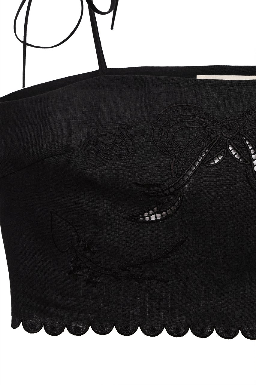 YASNA EMBROIDERED BRA IN BLACK