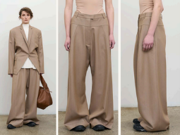 HIGH-RISE WOOL WIDE-LEG PANTS IN BEIGE