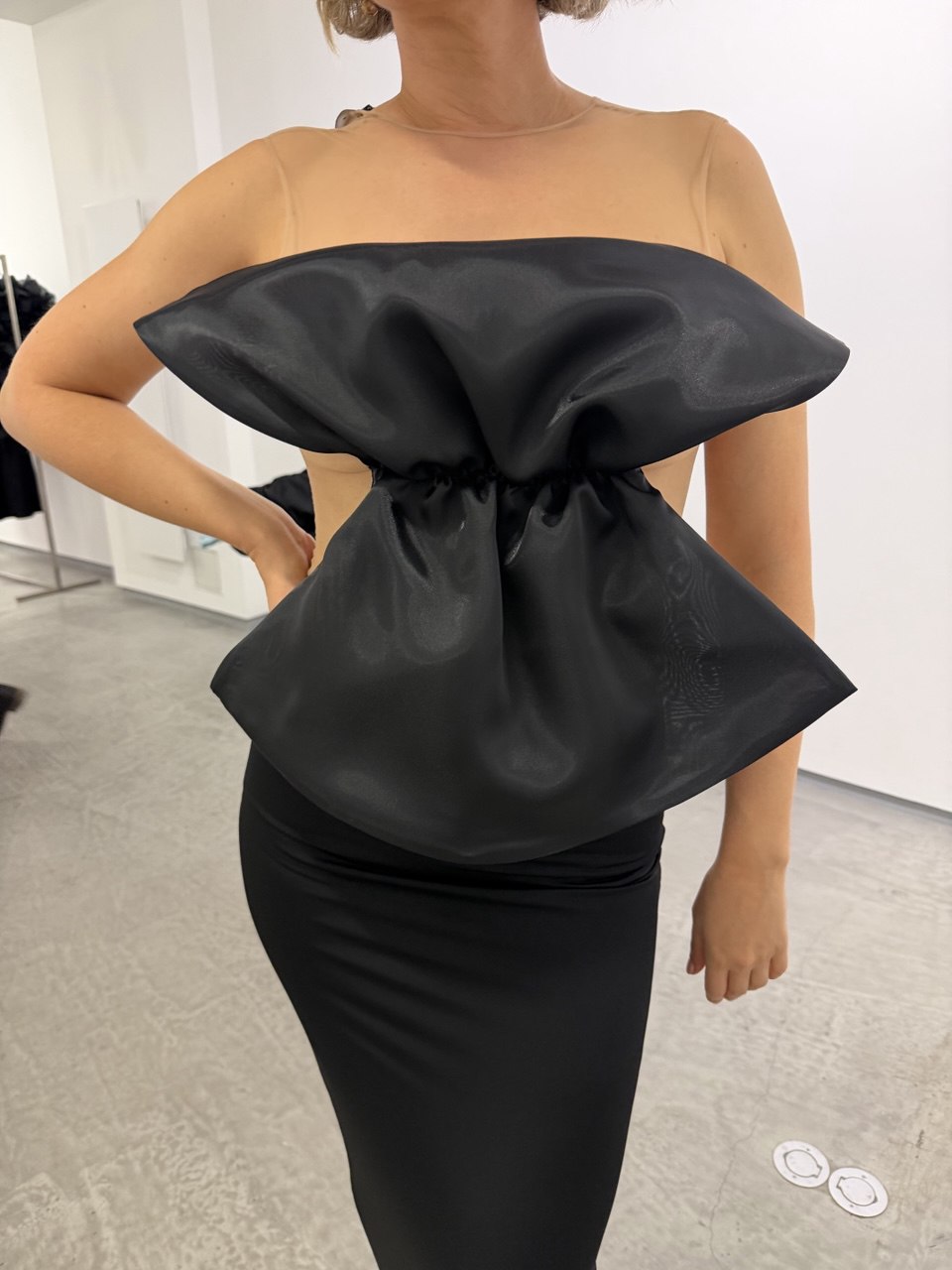 STRAPLESS ORGANZA BODYSUIT