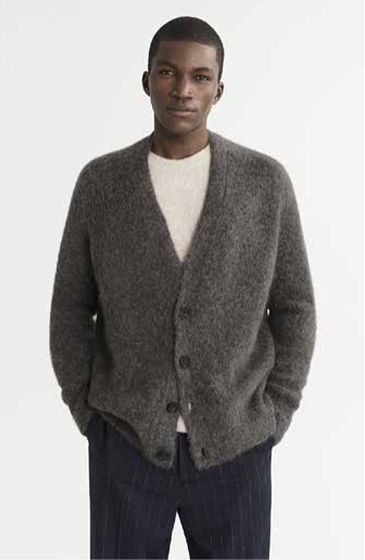 MEN'S ALPACA CARDIGAN WOOD