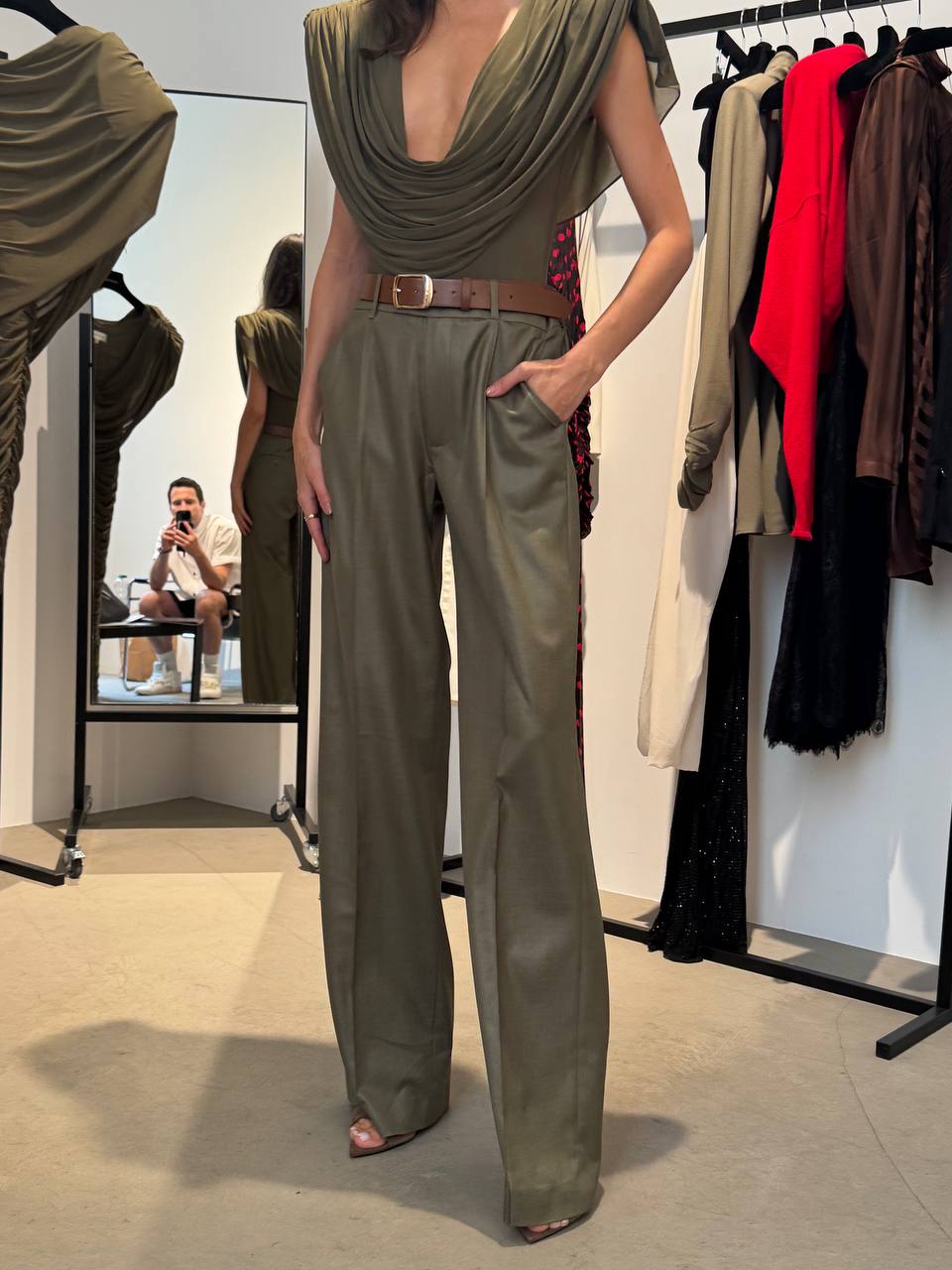 CINDI BODYSUIT IN BURNT OLIVE