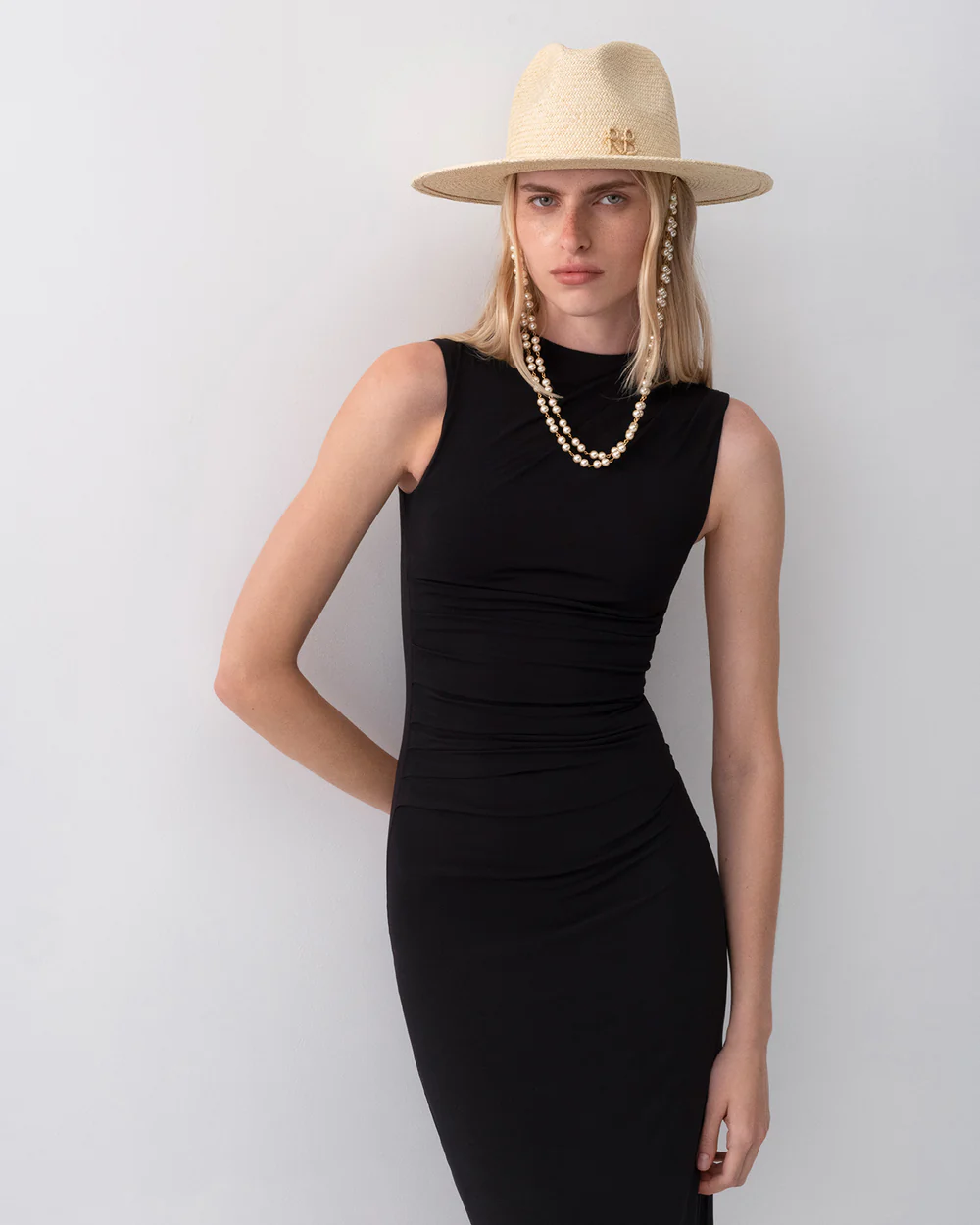 FEDORA HAT NATURAL STRAW IN MILK