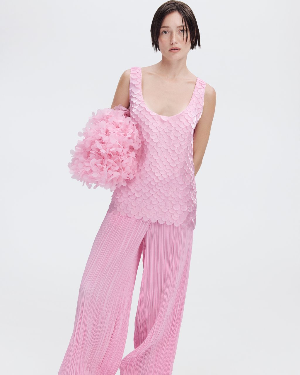 MICRO-PLEAT TROUSERS PINK-A-BOO