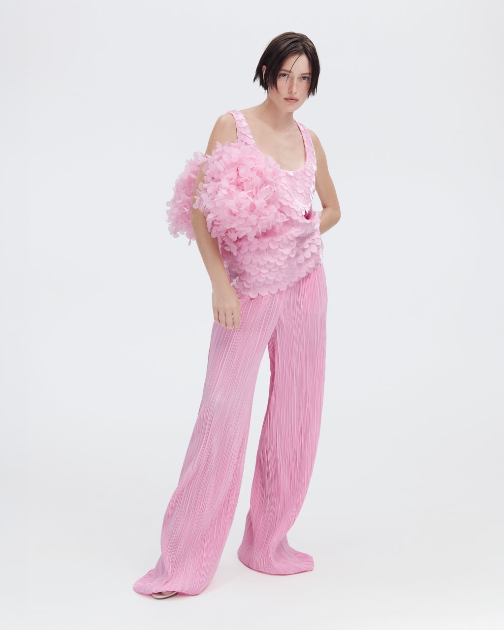 MICRO-PLEAT TROUSERS PINK-A-BOO