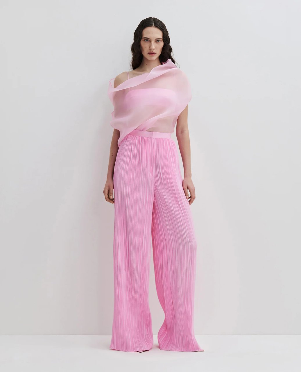 MICRO-PLEAT TROUSERS PINK-A-BOO