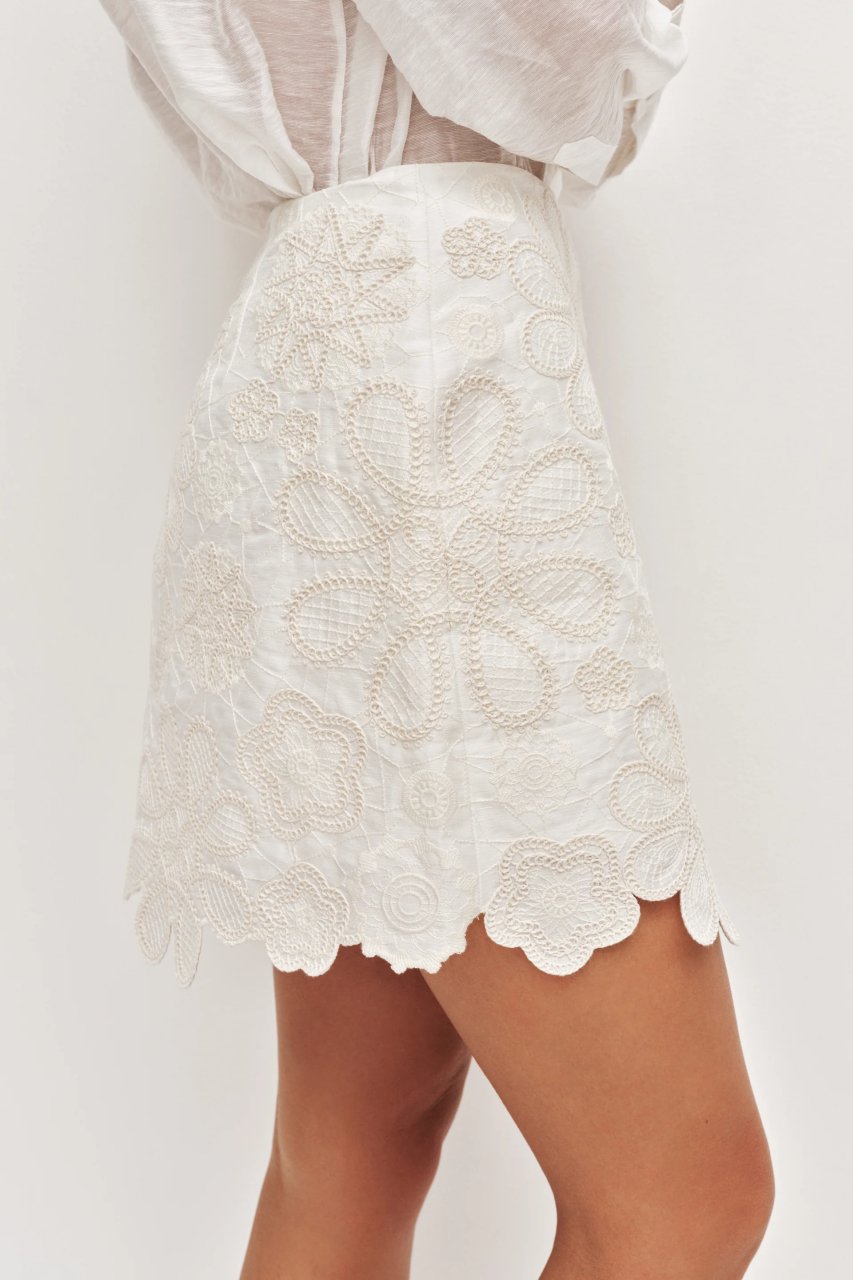 GIA EMBROIDERED MINI SKIRT