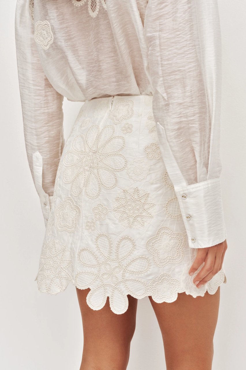 GIA EMBROIDERED MINI SKIRT